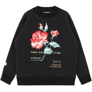 TAKA Original [ Eternet 001] pixel floral crewneck  knit jumper