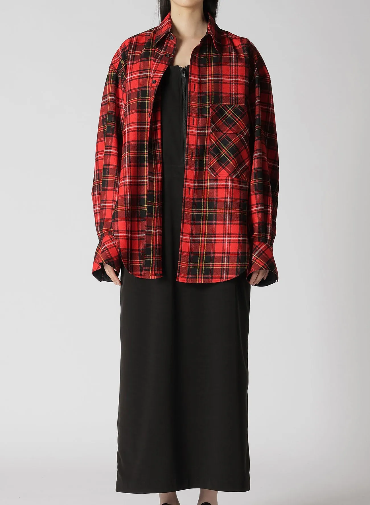 TARTAN CHECK DOUBLE LAYERED DRESS