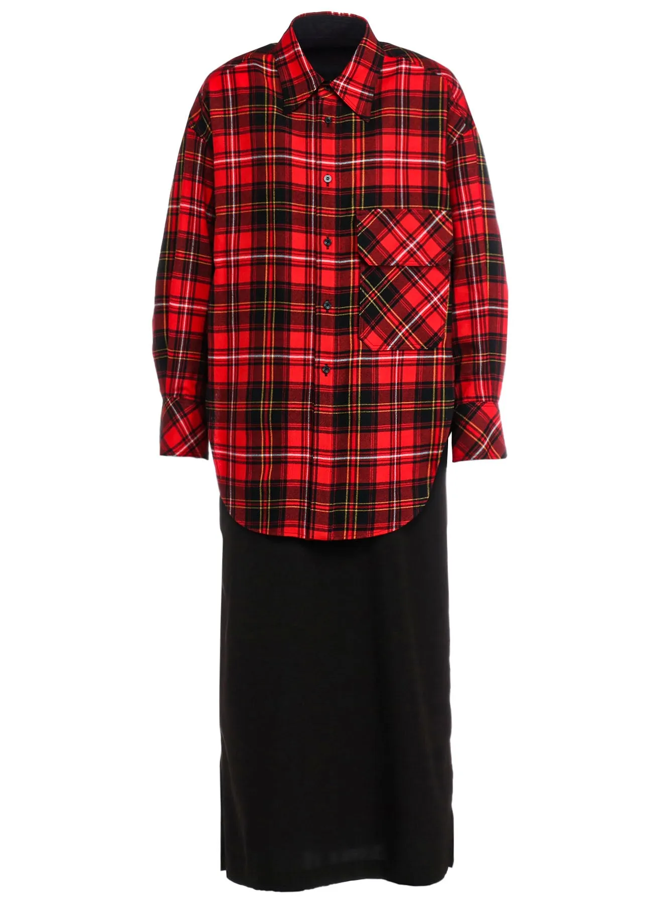 TARTAN CHECK DOUBLE LAYERED DRESS