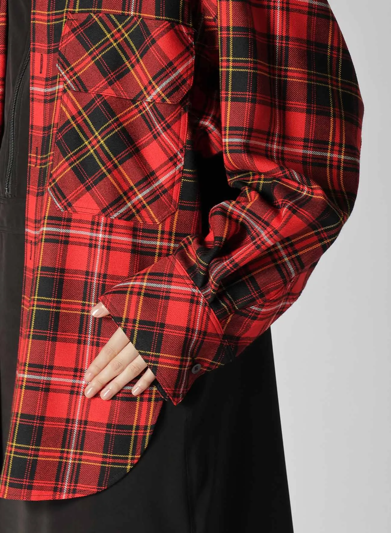 TARTAN CHECK DOUBLE LAYERED DRESS