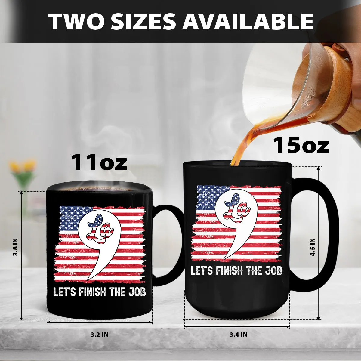 Teesdily | American Flag Comma La Shirt, Let's Finish The Job T-shirt, Patriot Hoodie Sweatshirt Mug, Girl Power Shirt