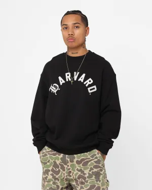 The New Establishment Contemporary Logo Harvard Crewneck Black