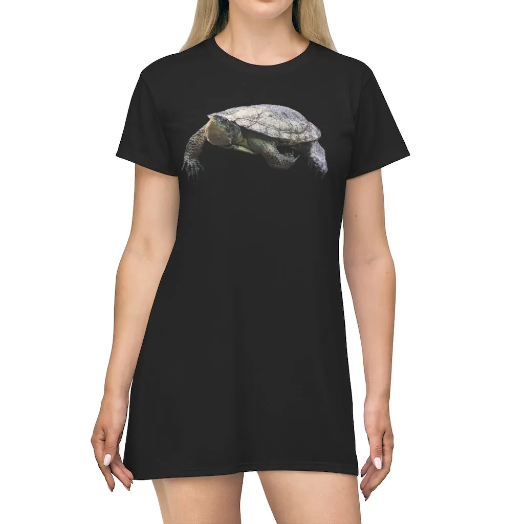 Turtle All Over Print T-Shirt Dress