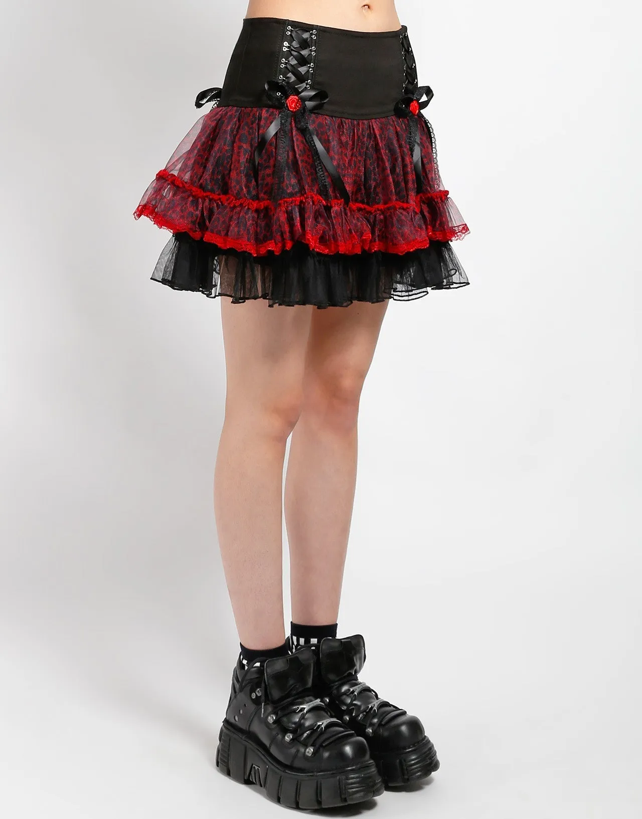 TUTU SKIRT RED LEOPARD