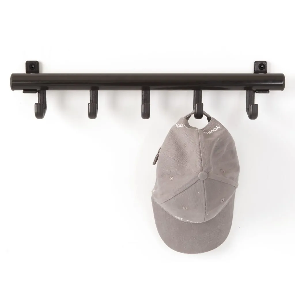 V-Part Coat Rack with 5 Hooks Techno 5 Black