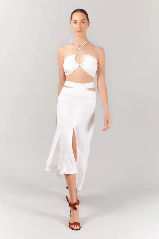 Valerie Midi Skirt - White