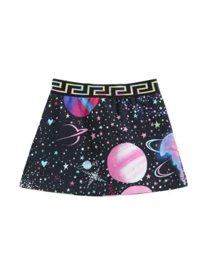 Versace   Galaxy print cotton mini skirt 