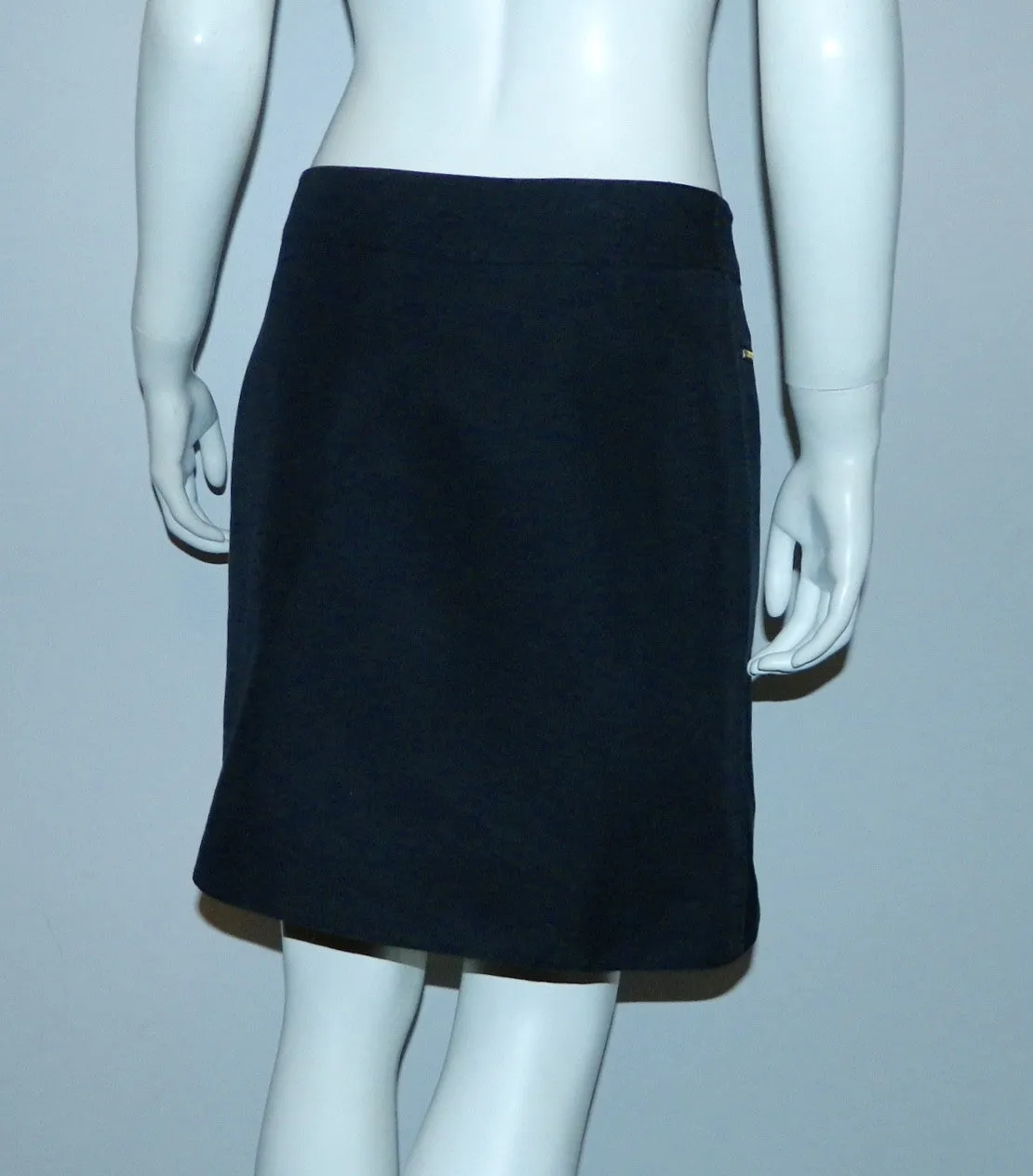 vintage 1980s blue Claude Montana mini skirt silk wrap skirt 44 / US 10