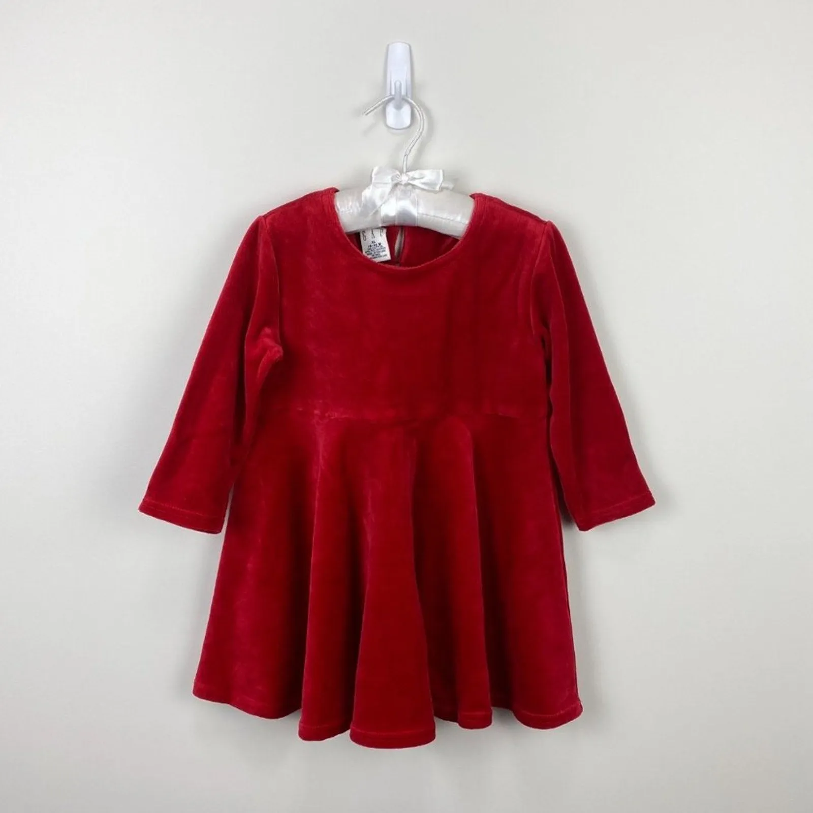 Vintage 90s Gap Red Velour Dress 18-24 Months NWT