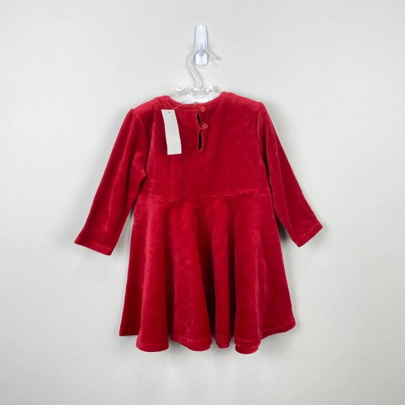 Vintage 90s Gap Red Velour Dress 18-24 Months NWT