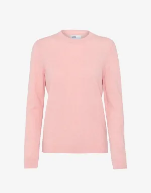 Women Light Merino Wool Crew - Faded Pink