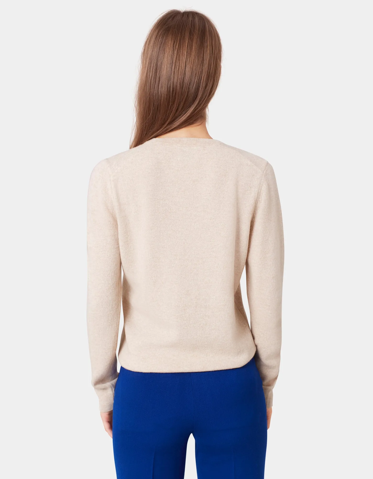 Women Light Merino Wool Crew - Polar Blue