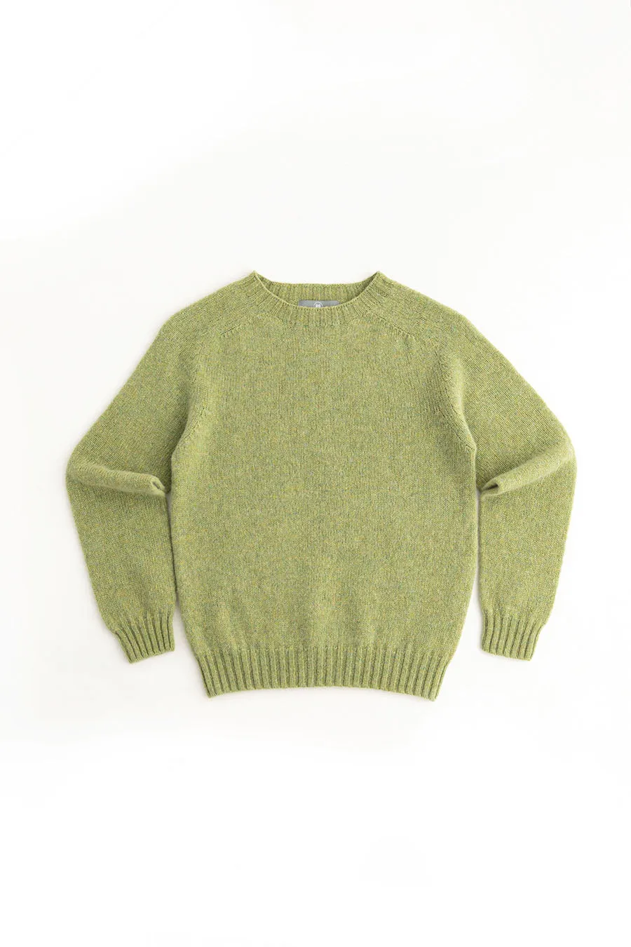 Womens Seamless Saddle Shoulder Shetland Jumper - Lime