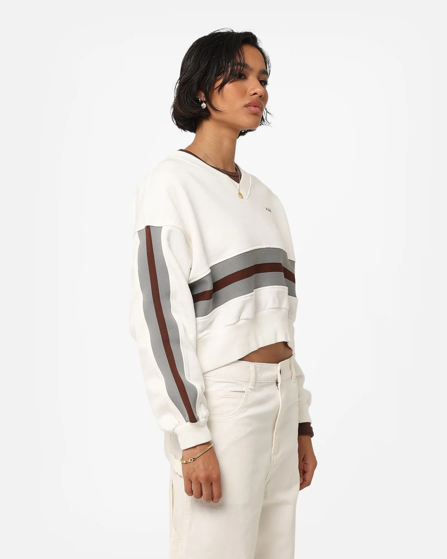 X-Girl Women's Panelled Sweat Top White